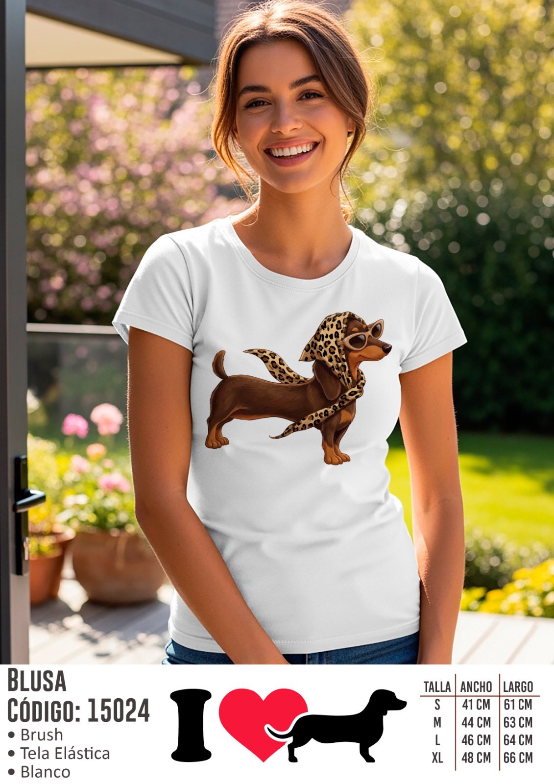 Blusa Dachshund Leopardo