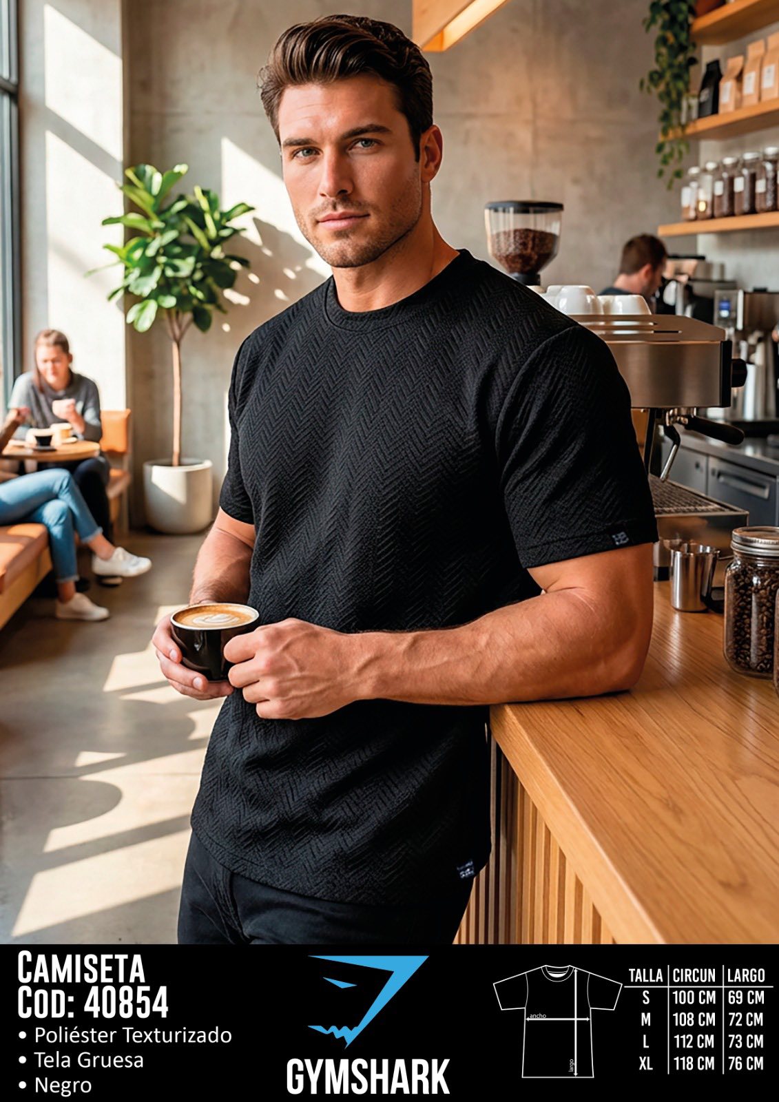 Camiseta GymShark Negro